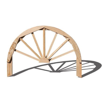Creekvine Designs 36 in Treated Pine Half Wagon Wheel FWHW36CVD
